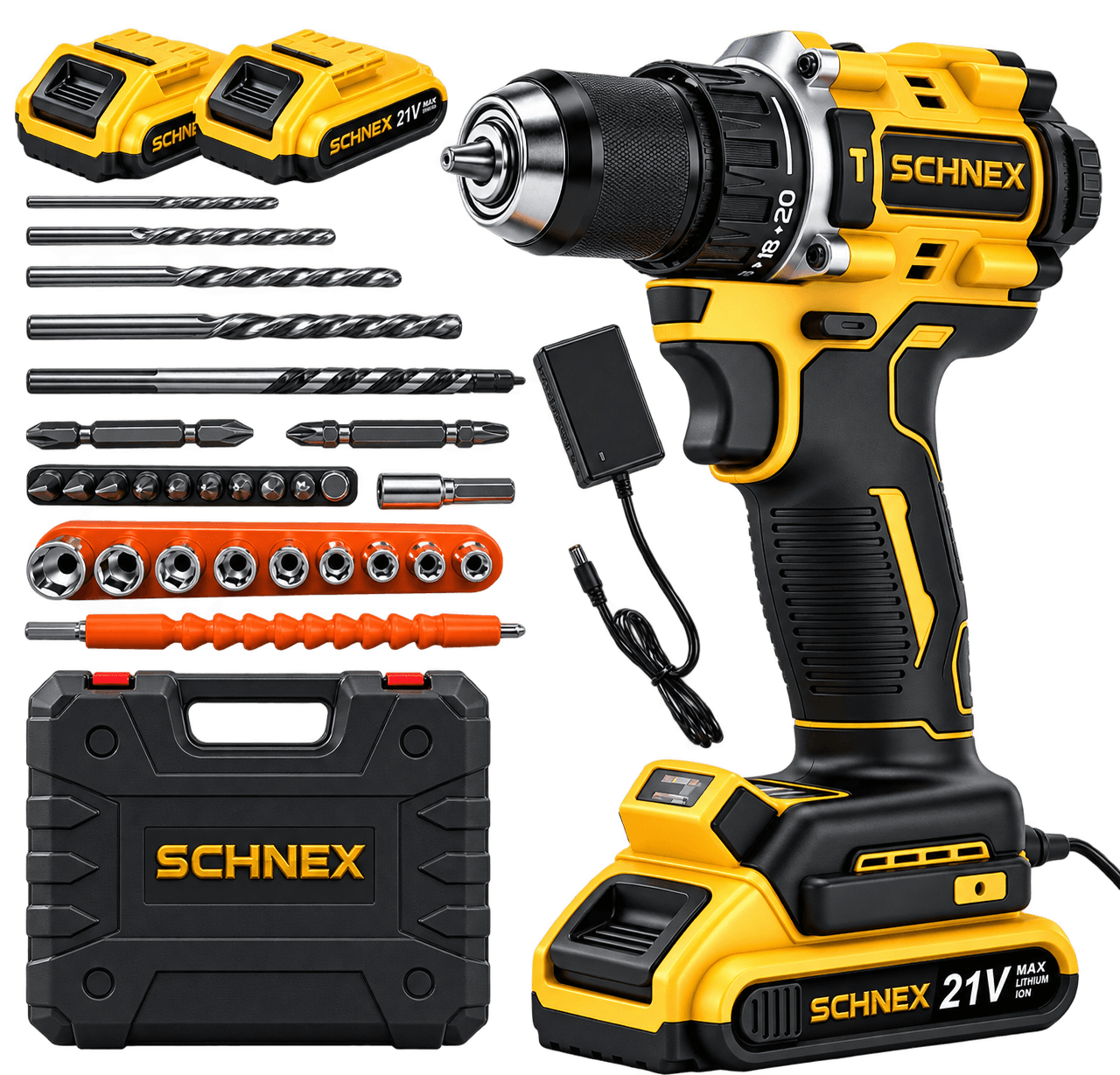 SCHNEX 21V MAX Brushless Cordless Drill